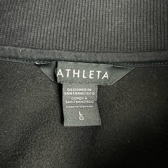 Athleta Triumph Hybrid 1/4 Zip Pullover Black Size Large - Picture 9 of 10